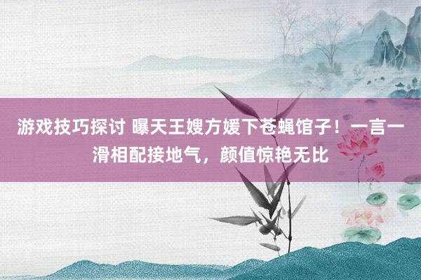 游戏技巧探讨 曝天王嫂方媛下苍蝇馆子！一言一滑相配接地气，颜值惊艳无比