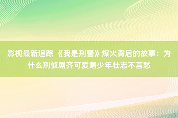 影视最新追踪 《我是刑警》爆火背后的故事：为什么刑侦剧齐可爱唱少年壮志不言愁