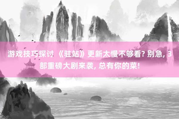 游戏技巧探讨 《驻站》更新太慢不够看? 别急, 3部重磅大剧来袭, 总有你的菜!