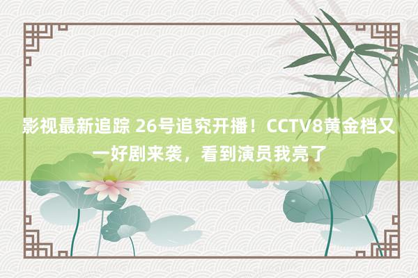 影视最新追踪 26号追究开播！CCTV8黄金档又一好剧来袭，看到演员我亮了